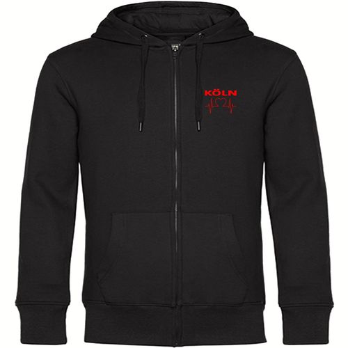 4068859111328 - multifanshop Kapuzen Sweatshirt Jacke - Köln - Herzschlag - Druck rot - Sweat