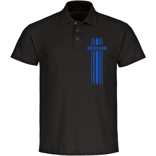 4068859048730 - multifanshop Poloshirt - München blau - Streifen - Druck blau - Polo