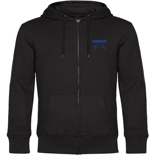 4068859035945 - multifanshop Kapuzen Sweatshirt Jacke - Darmstadt - Herzschlag - Druck blau - Sweat
