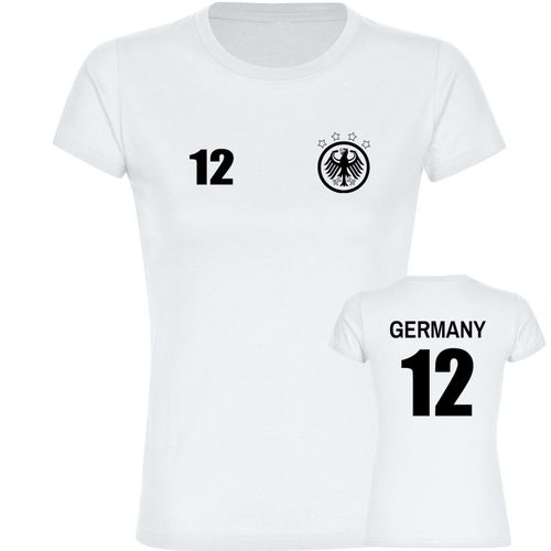 4068859353940 - multifanshop Damen T-Shirt - Germany - Adler Retro Trikot 12 - Druck schwarz - Frauen 4068859353940 - multifanshop Damen T-Shirt - Germany - Adler Retro Trikot 12 - Druck schwarz - Frauen