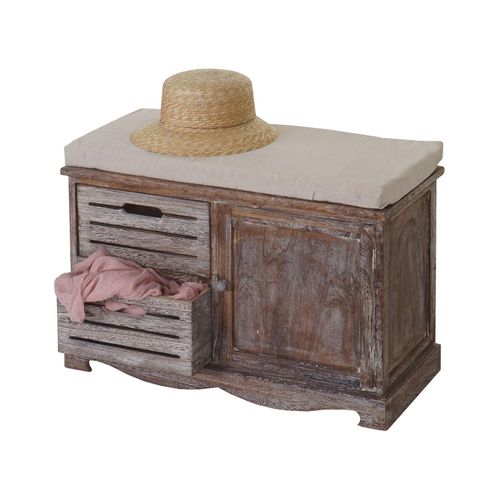4057651305769 - Sitzbank Asti Bank Kommode Shabby-Look Vintage FSC-zertifiziert 49x71x32cm braun 4057651305769 - Sitzbank Asti Bank Kommode Shabby-Look Vintage FSC-zertifiziert 49x71x32cm braun