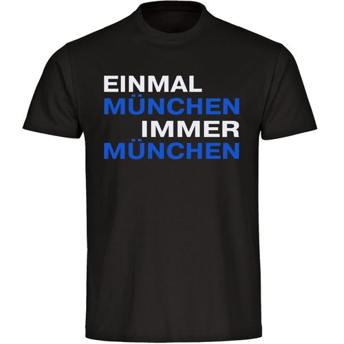 4068859058272 - multifanshop Herren T-Shirt - München blau - Einmal Immer - Druck blau - Männer 4068859058272 - multifanshop Herren T-Shirt - München blau - Einmal Immer - Druck blau - Männer