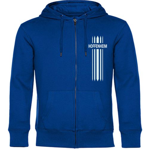 4068859047351 - multifanshop Kapuzen Sweatshirt Jacke - Hoffenheim - Streifen - Druck weiß - Sweat