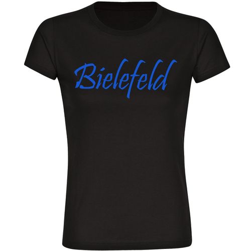 4068859065256 - multifanshop Damen T-Shirt - Bielefeld - Schriftzug - Druck blau - Frauen 4068859065256 - multifanshop Damen T-Shirt - Bielefeld - Schriftzug - Druck blau - Frauen