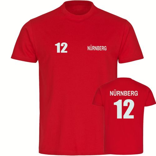 4068859098834 - multifanshop Kinder T-Shirt - Nürnberg - Trikot Nummer 12 - Druck weiß - Kind