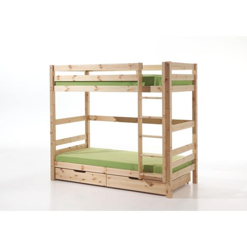 5420070213516 - Etagenbett Kinderzimmer PINOO-12 in Kiefer massiv natur lackiert mit Leiter b h t ca 210 182 105 cm - braun 5420070213516 - Etagenbett Kinderzimmer PINOO-12 in Kiefer massiv natur lackiert mit Leiter b h t ca 210 182 105 cm - braun