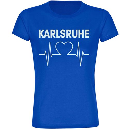 4068859038809 - multifanshop Damen T-Shirt - Karlsruhe - Herzschlag - Druck weiß - Frauen 4068859038809 - multifanshop Damen T-Shirt - Karlsruhe - Herzschlag - Druck weiß - Frauen
