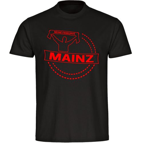 4068859140359 - multifanshop Herren T-Shirt - Mainz - Meine Fankurve - Druck rot - Männer