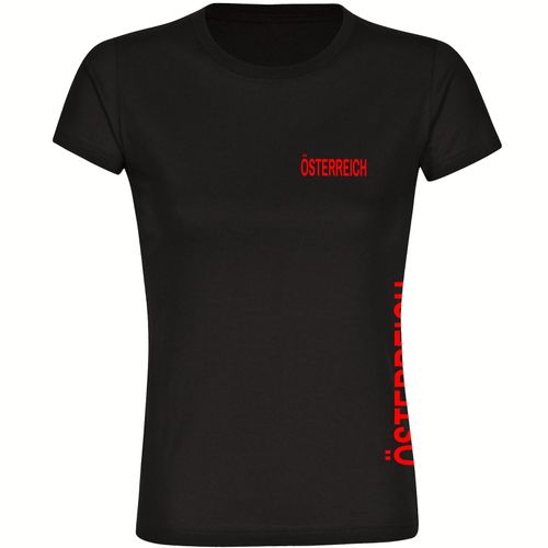 4068859467302 - multifanshop Damen T-Shirt - Österreich - Brust & Seite - Druck rot - Frauen