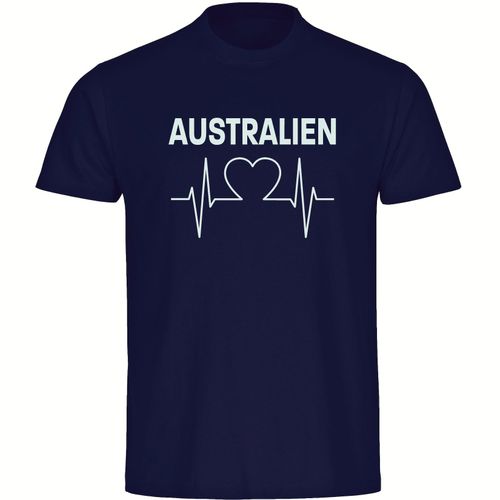 4068859276638 - multifanshop Herren T-Shirt - Australien - Herzschlag - Druck weiß - Männer