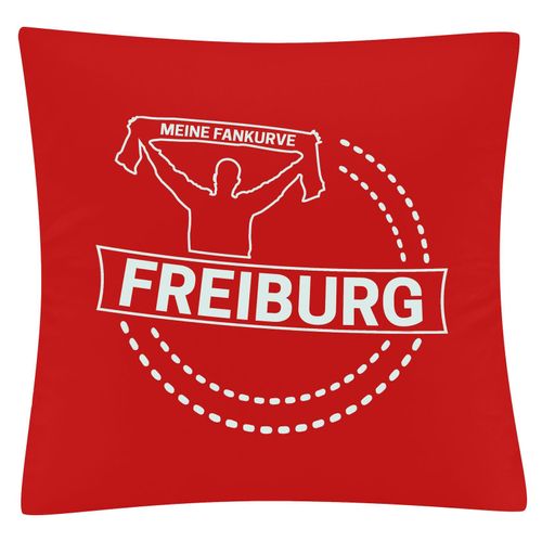 4068859136529 - multifanshop Kissenbezug - Freiburg - Meine Fankurve - Druck weiß - Kissen