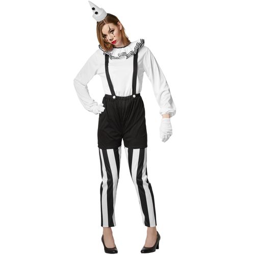 4061173073525 - tectake® Frauenkostüm Clown schwarz-weiß 4061173073525 - tectake® Frauenkostüm Clown schwarz-weiß
