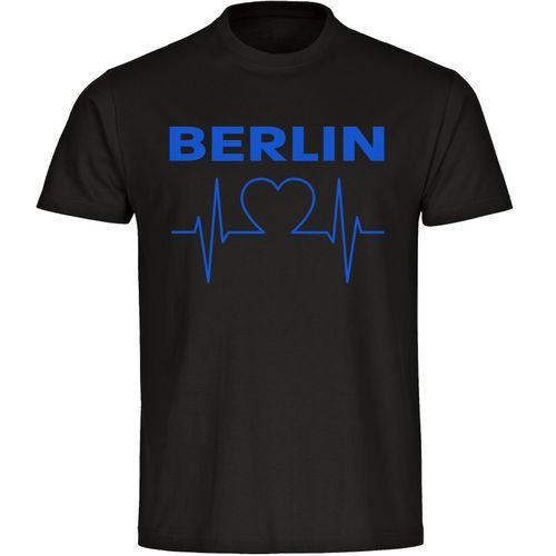 4068859031770 - multifanshop Herren T-Shirt - Berlin blau - Herzschlag - Druck blau - Männer