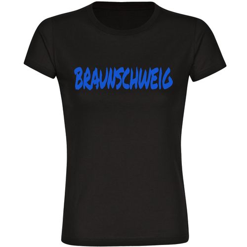 4068859502621 - multifanshop Damen T-Shirt - Braunschweig - Textmarker - Druck blau - Frauen