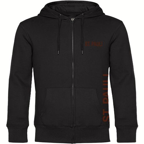 4068859191979 - multifanshop Kapuzen Sweatshirt Jacke - St Pauli - Brust & Seite - Druck braun - Sweat
