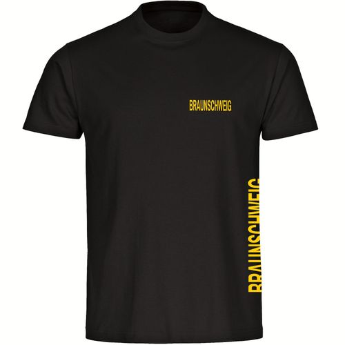 4068859197773 - multifanshop Herren T-Shirt - Braunschweig - Brust & Seite - Druck gelb - Männer 4068859197773 - multifanshop Herren T-Shirt - Braunschweig - Brust & Seite - Druck gelb - Männer