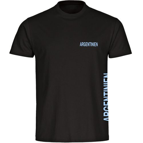 4068859272364 - multifanshop Herren T-Shirt - Argentinien - Brust & Seite - Druck hellblau - Männer
