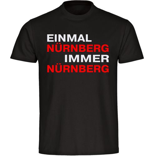 4068859145927 - multifanshop Herren T-Shirt - Nürnberg - Einmal Immer - Druck rot - Männer