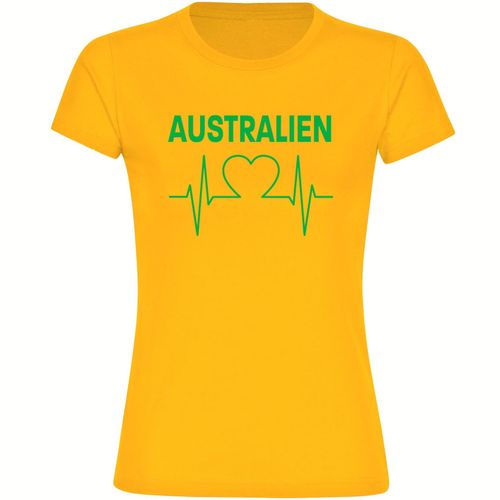 4068859277840 - multifanshop Damen T-Shirt - Australien - Herzschlag - Druck grün - Frauen