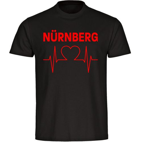 4068859116552 - multifanshop Kinder T-Shirt - Nürnberg - Herzschlag - Druck rot - Kind