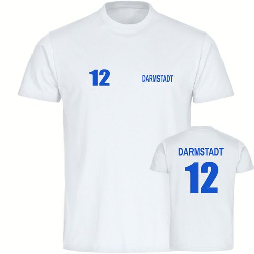4068859026325 - multifanshop Herren T-Shirt - Darmstadt - Trikot Nummer 12 - Druck blau - Männer