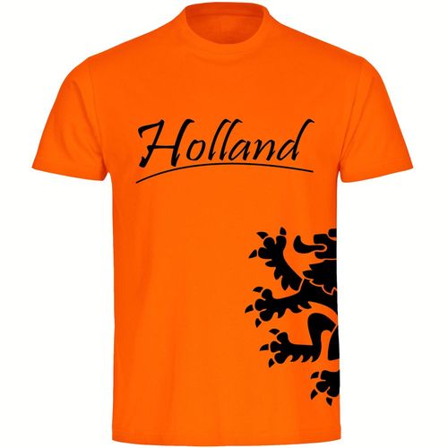 4068859455569 - multifanshop Herren T-Shirt - Holland - Löwe seitlich - Druck schwarz - Männer