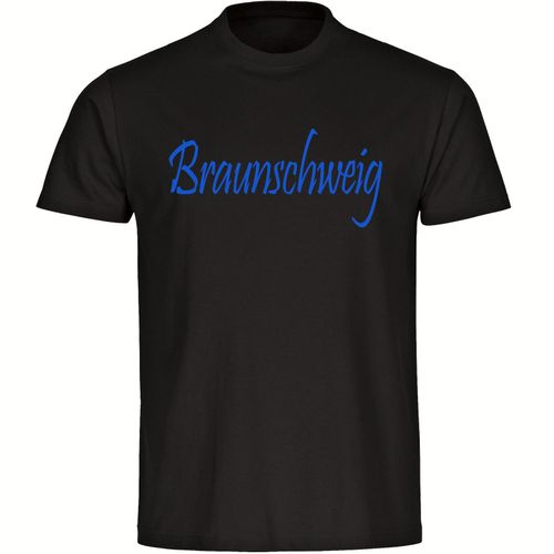 4068859205959 - multifanshop Herren T-Shirt - Braunschweig - Schriftzug - Druck blau - Männer