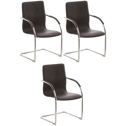 4251756475536 - 3er Set Freischwinger Melina Kunstleder I Konferenzstühle Mit Armlehne I Bürostühle Mit Metallgestell In Chrom-Optik 4251756475536 - 3er Set Freischwinger Melina Kunstleder I Konferenzstühle Mit Armlehne I Bürostühle Mit Metallgestell In Chrom-Optik