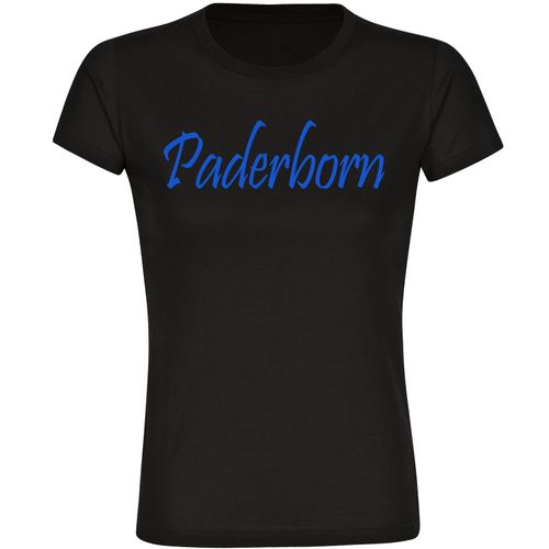 4068859068080 - multifanshop Damen T-Shirt - Paderborn - Schriftzug - Druck blau - Frauen