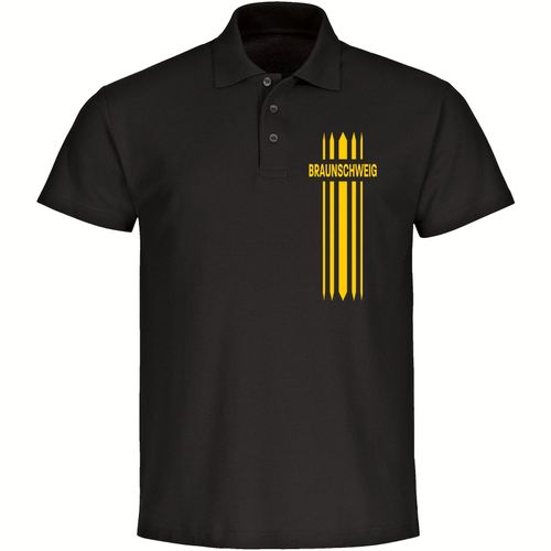 4068859202514 - multifanshop Poloshirt - Braunschweig - Streifen - Druck gelb - Polo