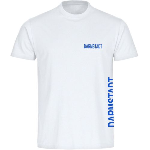 4068859016722 - multifanshop Herren T-Shirt - Darmstadt - Brust & Seite - Druck blau - Männer
