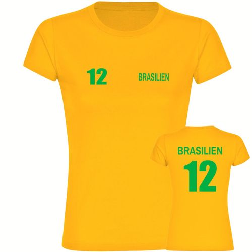 4068859286187 - multifanshop Damen T-Shirt - Brasilien - Trikot Nummer 12 - Druck grün - Frauen 4068859286187 - multifanshop Damen T-Shirt - Brasilien - Trikot Nummer 12 - Druck grün - Frauen