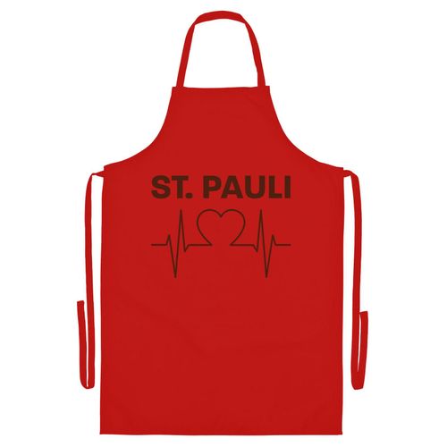 4068859194130 - multifanshop Grillschürze - St Pauli - Herzschlag - Druck braun - Schürze