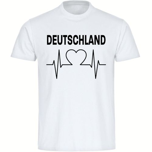 4068859248994 - multifanshop Herren T-Shirt - Deutschland - Herzschlag - Druck schwarz - Männer