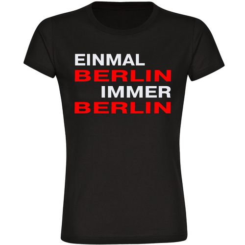 4068859143879 - multifanshop Damen T-Shirt - Berlin rot - Einmal Immer - Druck rot - Frauen