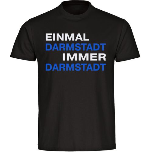 4068859057473 - multifanshop Herren T-Shirt - Darmstadt - Einmal Immer - Druck blau - Männer