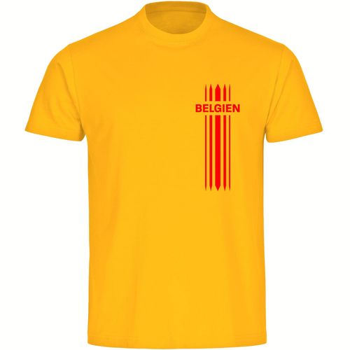 4068859281991 - multifanshop Herren T-Shirt - Belgien - Streifen - Druck rot - Männer