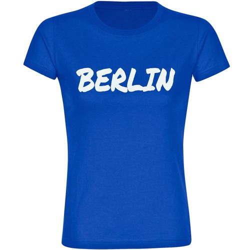 4068859496029 - multifanshop Damen T-Shirt - Berlin blau - Textmarker - Druck weiß - Frauen 4068859496029 - multifanshop Damen T-Shirt - Berlin blau - Textmarker - Druck weiß - Frauen