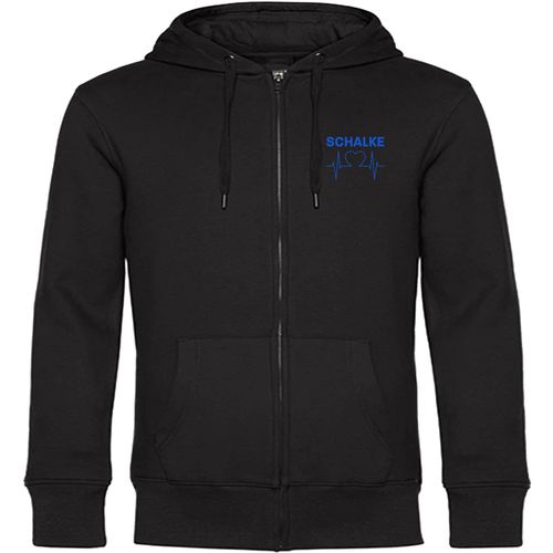 4068859005757 - multifanshop Kapuzen Sweatshirt Jacke - Schalke - Herzschlag - Druck blau - Sweat