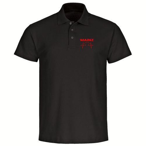 4068859114398 - multifanshop Poloshirt - Mainz - Herzschlag - Druck rot - Polo 4068859114398 - multifanshop Poloshirt - Mainz - Herzschlag - Druck rot - Polo