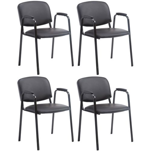 4251756463243 - 4er Set Besucherstühle Ken Pro Mit Metallgestell Und Kunstlederbezug I Konferenzstühle Mit Metallgestell Und Rückenlehne