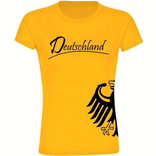 4068859263003 - multifanshop Damen T-Shirt - Deutschland - Adler seitlich - Druck schwarz - Frauen