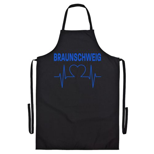 4068859201647 - multifanshop Grillschürze - Braunschweig - Herzschlag - Druck blau - Schürze 4068859201647 - multifanshop Grillschürze - Braunschweig - Herzschlag - Druck blau - Schürze