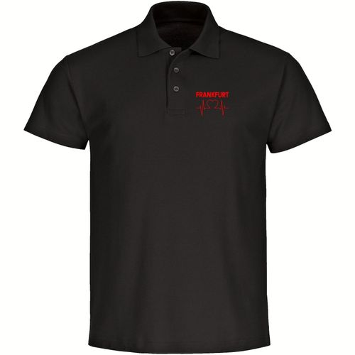 4068859106379 - multifanshop Poloshirt - Frankfurt - Herzschlag - Druck rot - Polo