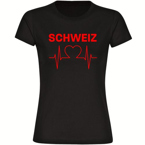 4068859230722 - multifanshop Damen T-Shirt - Schweiz - Herzschlag - Druck rot - Frauen 4068859230722 - multifanshop Damen T-Shirt - Schweiz - Herzschlag - Druck rot - Frauen