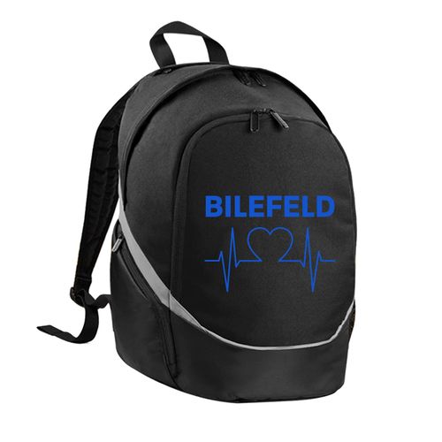 4068859033866 - multifanshop Rucksack - Bielefeld - Herzschlag - Druck blau - Tasche 4068859033866 - multifanshop Rucksack - Bielefeld - Herzschlag - Druck blau - Tasche