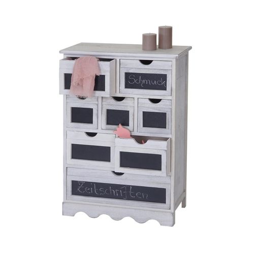 4057651120072 - Kommode Venlo Schubladenschrank mit Tafel Shabby-Look Vintage FSC-zertifiziert 87x60x30cm ~ weiß 4057651120072 - Kommode Venlo Schubladenschrank mit Tafel Shabby-Look Vintage FSC-zertifiziert 87x60x30cm ~ weiß
