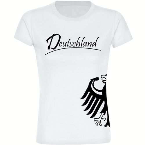 4068859261269 - multifanshop Damen T-Shirt - Deutschland - Adler seitlich - Druck schwarz - Frauen