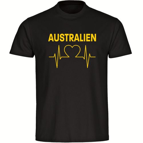 4068859278779 - multifanshop Kinder T-Shirt - Australien - Herzschlag - Druck gelb - Kind