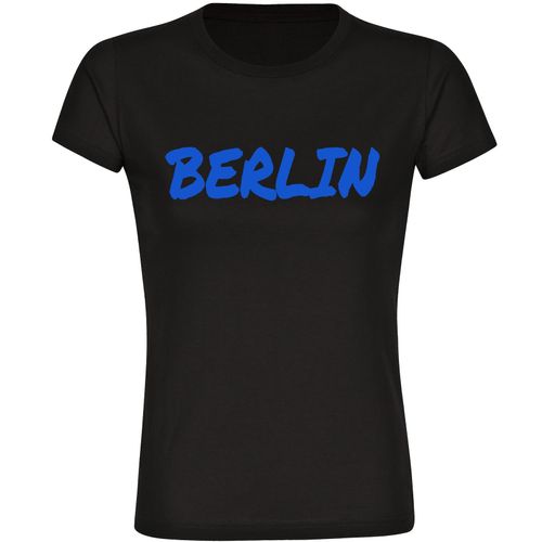 4068859495954 - multifanshop Damen T-Shirt - Berlin blau - Textmarker - Druck blau - Frauen